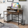 Industrial Computer Desk Writing Workstation w/Storage Drawer and 2 Open Shelves