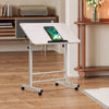 Overbed Bedside Desk Rolling PC Laptop Stand Tilting Table with Wheel Adjustable