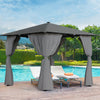 3 x 3 m Large Aluminium Pergola Patio Gazebo with Retractable Shade Canopy