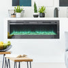 37" Glass Electric Fireplace Fire Wall Mounted Living Room Heater+Remote Control