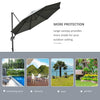 3(m) Offset Parasol Cantilever Hanging Umbrella 360° Rotation w/ Base Dark Grey
