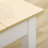 Dining Table for 4 to 6 Oak Wood Grain Kitchen Table and Thick Legs Modern White