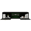 Modern 160cm TV Unit Stand Cabinet Black High Gloss 2 Door Storage LED Lights