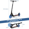 Kids Kick Scooter Foldable Ride On Height Adjustable LED Light-Up Scooter