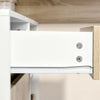 L-Shape Computer Table Wooden Office Work Desk Drawer Cabinet Dorm Natural/White