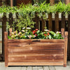 Wood Rectangle Raised Garden Bed Vegetable Elevated Plant Growing Box