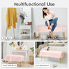 Furry Ottoman Seat Faux Fur Vanity Stool Square Upholstered Decorative Footrest