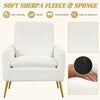 Modern Accent Chair Bedroom Upholstered Sherpa Armchair Single Sofa Chair