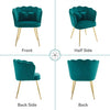 Tub Chair Accent Chair Curved Back Velvet Upholstered Armchair metal Legs Green
