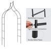 Garden Trellis Pergola w/ Multiple Side Crossbars & Powder-coated Metal Tubes