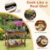 Kids Outdoor Mud Kitchen Toddlers Educational Wooden Play Kitchen Set
