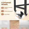 Computer Workstation Rolling Writing Study Desk On Wheels-Teak
