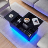 Lift up High Gloss Coffee Table LED Living Room Storage W/ Socket Outlet Black