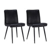2x Black Dining Chairs Faux Leather High Back Armless Dinging Room Line Design