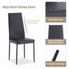 Grey Tempered Glass Dining Table & 4pcs Black Faux Leather Dining Chairs Set