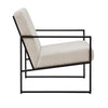 Dusk Rae Light Beige Chenille & Black Iron Accent Chair RRP £118