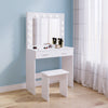Vanity Dressing Table Stool Set Makeup Mirror/Drawers/Dimmabl 3 Colors LED Light