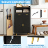 Kitchen Storage Cabinet 2 Door Buffet Sideboard with 2 Drawers Black
