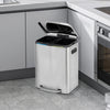2 x 20L Metal Step Bin, with Plastic Inner Buckets,Double Rubbish Bin