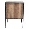Metal Frame Bedside Table Retro Wooden Nightstand Vintage Storage Side Cabinet