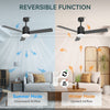 52" LED Ceiling Fan with Light 6 Speed 3 Colour Timer Remote Bedroom Living Room