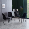 2/4/6 Velvet Suede Dining Chairs Upholstered seat with Metal Legs Kitchen Chairs