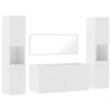 4 Piece Bathroom Furniture Set High Gloss White Engineered Wood S4J8