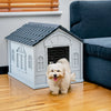 Weatherproof Indoor Outdoor Plastic Pet Puppy Dog House Dog Kennel Shelter Home