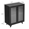 Sideboard Kitchen Buffet Cupboard Console Table with Glass Doors Cabinet 2 Shelf