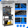 Tool Storage Workbench Metal Versatile Tool Organization Work Table w/Pegboard