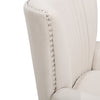 New Fabric Armchair Oyster Wing Back Occasional Accent Chair Studded Rubber Legs