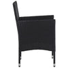 2x Garden Dining Chairs Poly Rattan Black Outdoor Armchair Lounge Seat
