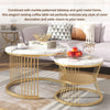 Nesting Coffee Table Set of 2 Living Room Round Stacking Side End Table White