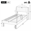 Upholstered Platform Bed 3ft Single Bed Frame with Headboard and wing Side Beige