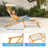 Outdoor Camping Chair Folding Chaise Lounge Chair w/Adjustable Canopy