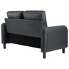 Black Ergonomics 2 Seater Sofa Modern High Back Fabric Couch Wood Legs 2 Pockets