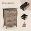 98cm Farmhouse Chest of Drawers Storage Organizer w/ Anti-tipping Kit-Coffee