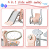 4 in 1 Kids Swing & Slide Set Toddler Baby In/Outdoor Climber Basketball Hoop