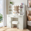 White Dressing Table With Drawers Mirror Stool Set Makeup Desk Vanity Table UK