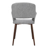 2Pcs Kitchen Dining Chairs Linen Fabric Padded Home Office Chair Set Hollow Back
