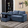 Pull Out Chenille Sleeper Convertible Sofa Bed Padded Chaise Lounge with Storage