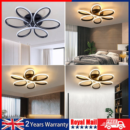 Aluminum LED Ceiling Lamp Ring Light Chandelier Lights Fixture Living Bedroom