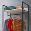 Industrial Open Wardrobe Clothes Rail Bedroom Storage Unit Shelves White Oak