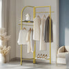 Heavy Duty Garment Rack Double Gold Adjustable Clothes Rail Stand Corner Display