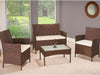 Rattan Sofa Table Chair Garden Furniture Outdoor Patio set 4 Piece brown