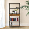 5-Tier Bookshelf Bookcase Metal Frame Shelf Industrial Shelving Unit w/2 Drawers
