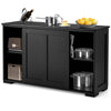 Freestanding Kitchen Storage Cabinet Floor Storage Cabinet-Black