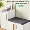 Wooden Shoe Storage Cabinet Bench With Seat Cushion Shoe Organizer Footwear Rack