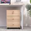 Mobile 3 Drawers Filing Pedestal Cabinets File Chest Storage Wooden Lockable