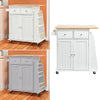 Kitchen Island Rolling Storage Cabinet Trolley Cart Shelves Cupboard &Towel Rack